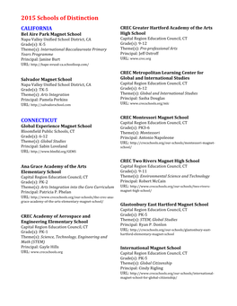 2015 Schools of Distinction