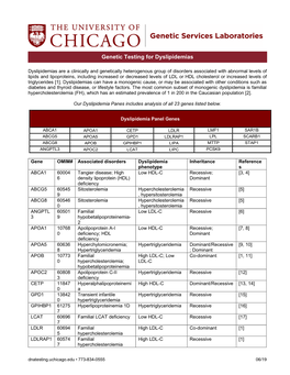 Dyslipidemia Infosheet 6-10-19