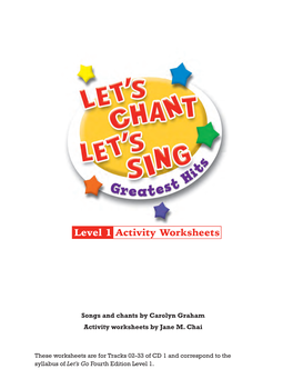 Level 1 Activity Worksheets