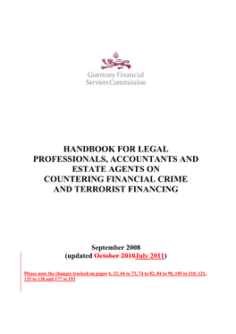 Handbook for Legal Professionals, Accountants and Estate Agents on Countering Financial Crime and Terrorist Financing