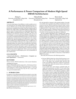 A Performance & Power Comparison of Modern High-Speed DRAM