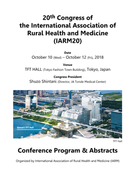 20Th Congress of the International Association of Rural Health and Medicine (IARM20)
