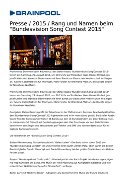 Bundesvision Song Contest 2015