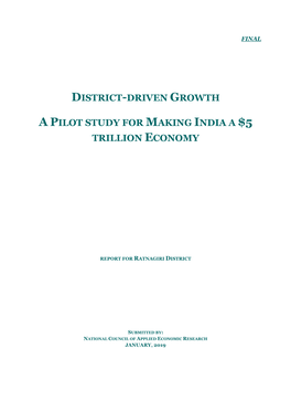District-Driven Growth a Pilot Study for Making India