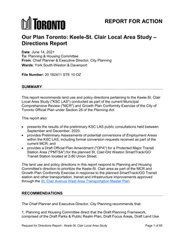 Keele-St. Clair Local Area Study – Directions Report