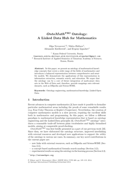 Ontomathp RO Ontology: a Linked Data Hub for Mathematics