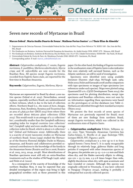 Seven New Records of Myrtaceae in Brazil