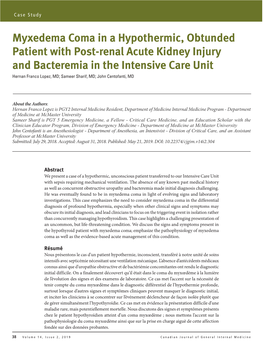 Myxedema Coma in a Hypothermic, Obtunded Patient with Post-Renal Acute Kidney Injury and Bacteremia in the Intensive Care Unit