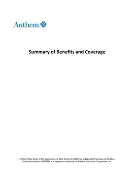 Summary of Benefits and Coverage