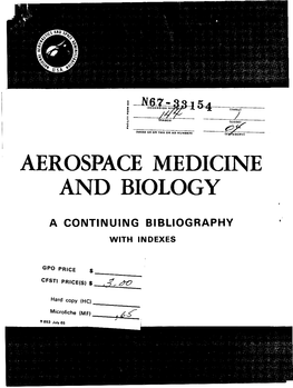 Aerospace Medicine and Biology