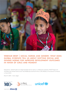 What Does Global Evidence Tell Us About Shifting Social and Gender Norms for Improved Development Outcomes in Favor of Girls and Women?