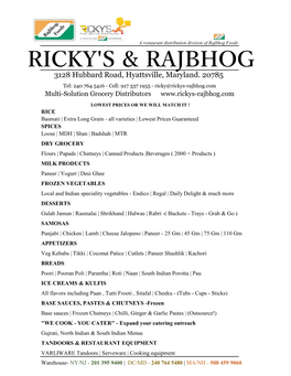 Ricky's & Rajbhog