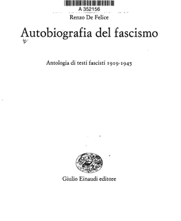 Autobiografia Del Fascismo