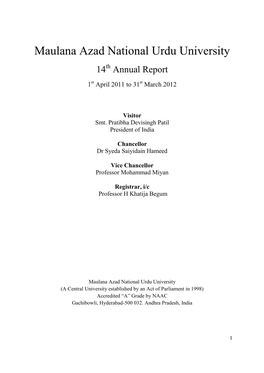 14Th Annual Report