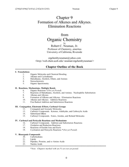 Chapter 9 Formation of Alkenes and Alkynes