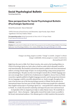 The Updated Foci for Social Psychological Bulletin