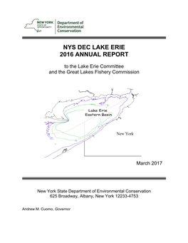 NYSDEC Lake Erie 2016 Annual Report