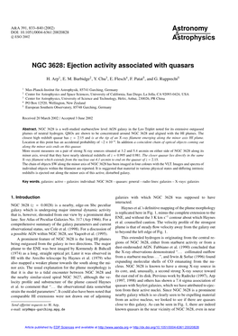 NGC 3628: Ejection Activity Associated with Quasars