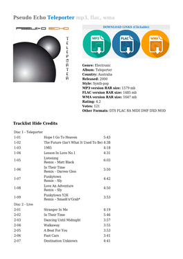 Pseudo Echo Teleporter Mp3, Flac, Wma