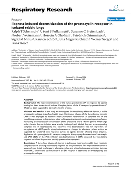 Respiratory Research Biomed Central