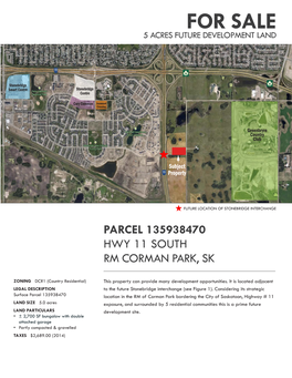 For Sale 5 Acres Future Development Land