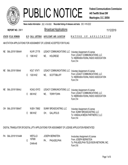 Broadcast Applications 11/12/2019