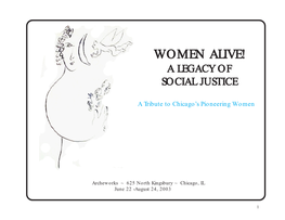 Women Alive!Alive! a Legacy of Social Justice
