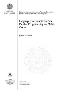Language Constructs for Safe Parallel Programming on Multi- Cores