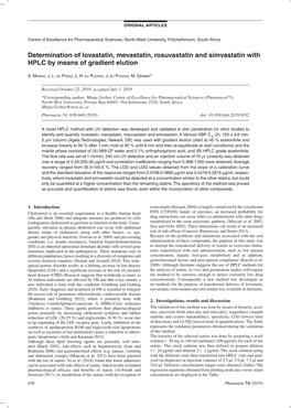 Determination of Lovastatin, Mevastatin, Rosuvastatin and Simvastatin with HPLC by Means of Gradient Elution