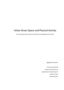 Urban Green Space and Physical Activity