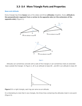 3.3 -3.4 More Triangle Parts and Properties