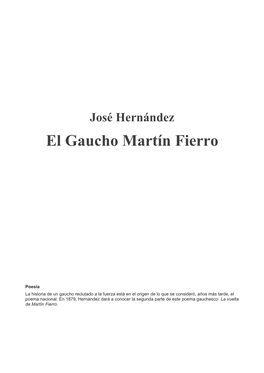 El Gaucho Martín Fierro