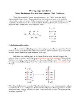 Drawing Sugar Structures: Fischer Projections, Haworth Structures and Chair Conformers