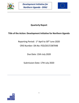 UNCDF – DINU Quarterly Progress Report – April June 2020 EU