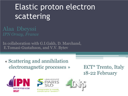 Elastic Proton Electron Scattering