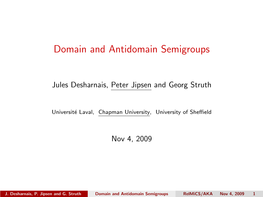 Domain and Antidomain Semigroups