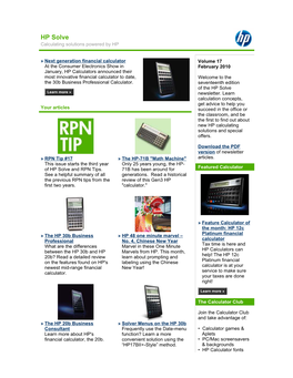 HP Solve Calculating Solutions Powered by HP