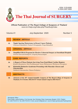 The Thai Journal of SURGERY