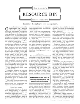 Resource Bin Archive II