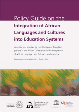 Policy Guide on the Integration of African Languages and Cultures Into