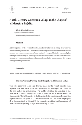 A 17Th-Century Circassian Village in the Shape of Al-Manṣūr's Baġdād