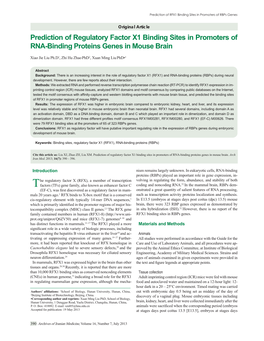 Prediction of Regulatory Factor X1 Binding Sites in Promoters of RNA-Binding Proteins Genes in Mouse Brain