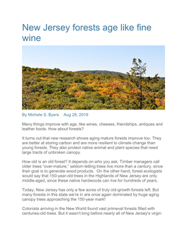 New Jersey Forests Age Like Fine Wine Article