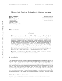 Monte Carlo Gradient Estimation in Machine Learning