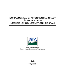 Supplemental Environmental Impact Statement for Emergency Conservation Program