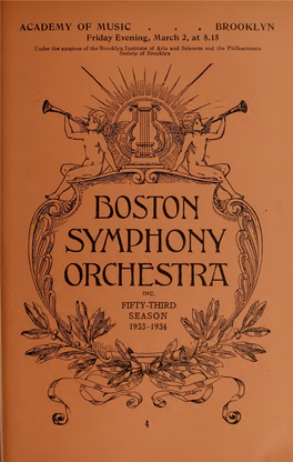 Boston Symphony Orchestra Concert Programs, Season 53,1933-1934, Trip