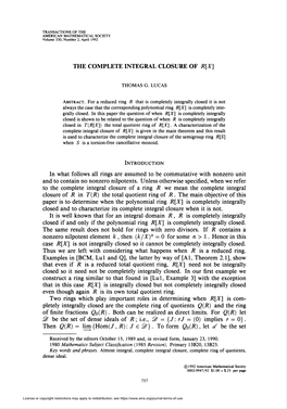 The Complete Integral Closure of R[X]