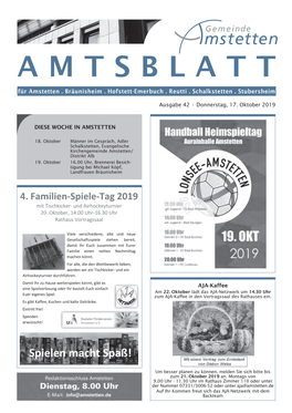 AMTSBLATT Fürfür Amstettenamstetten