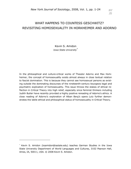 No Sex Please, We're the Grand Hotel Abyss, Or: Why Sexuality Seems to Trouble Horkheimer and Adorno