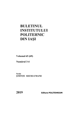 Buletinul Institutului Politehnic Din Iaşi